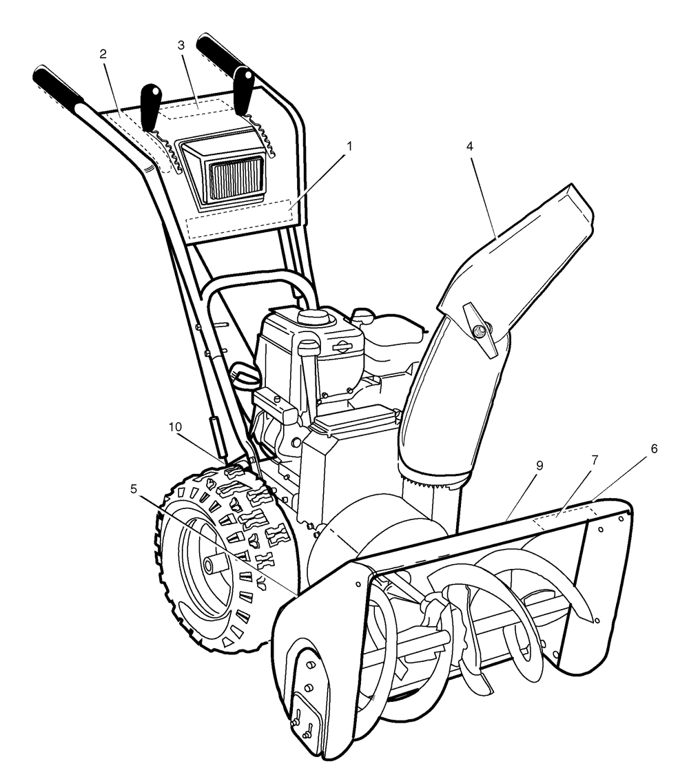Decals Diagram and Parts List for 1695366-6291500X61 2007 Briggs and Stratton Snow Blower